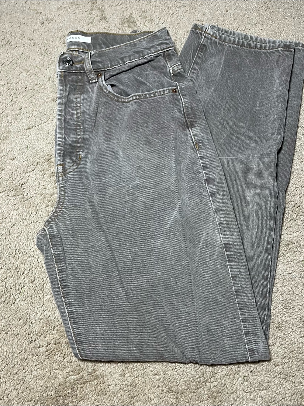 PacSun Women's Brown Straight Leg Washed Jeans